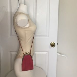 Cute Little Leather Pink Crossbody Pouch.